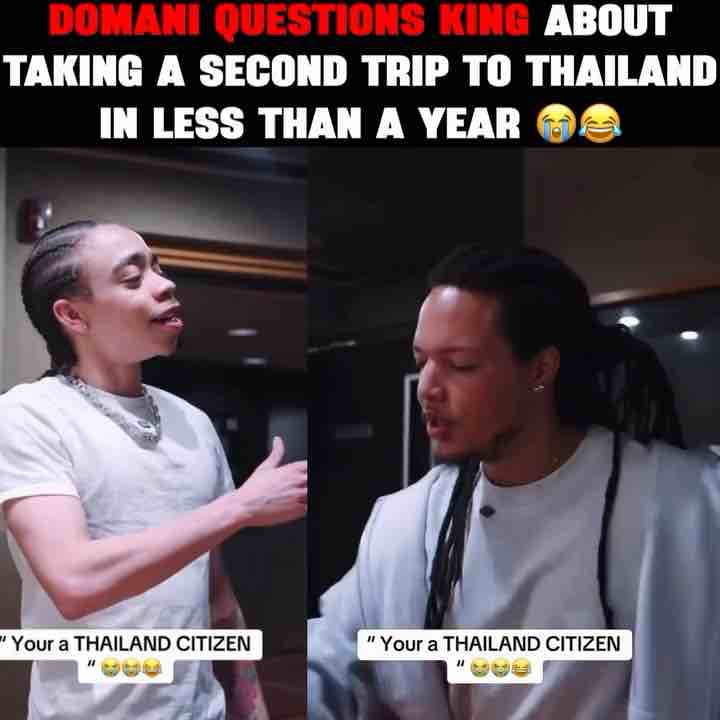 Going to Thailand for the second time: TI’s son Domani Harris asks his brother King Harris why he’s going to Thailand for the 2nd time in the same year.